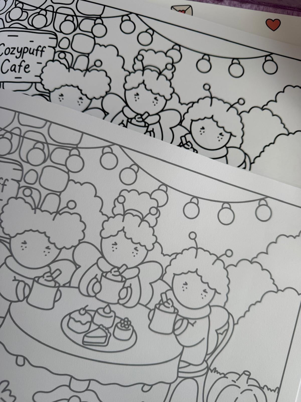 The Pufflings Vol.1 Cardstock Book. (MEDIUM grey Lines)