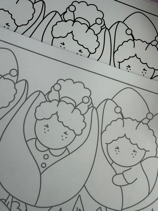 The Pufflings Vol.1 Cardstock Book. (MEDIUM grey Lines)