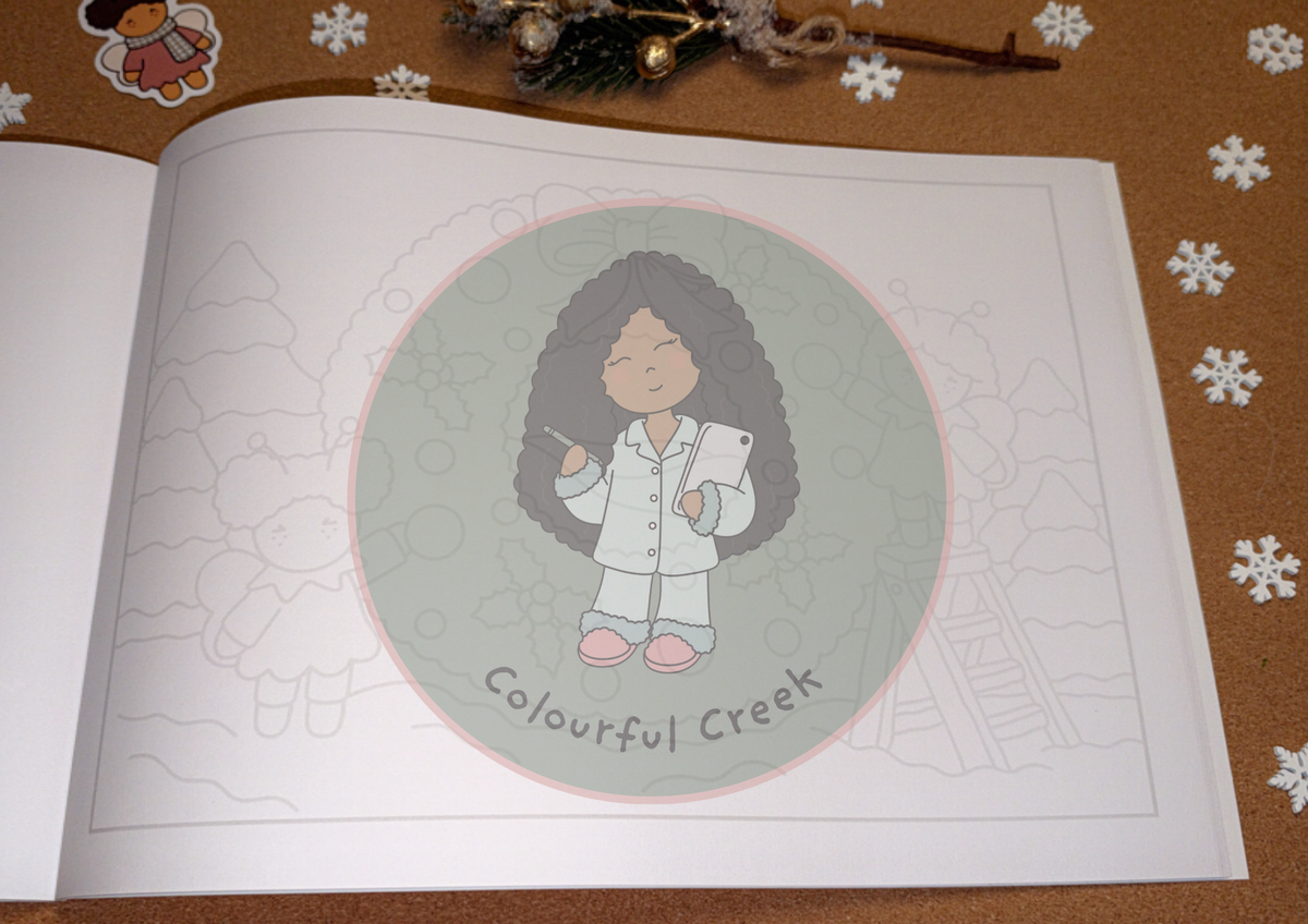 The Winter Welcome — Grey Lines Cardstock Colouring Book