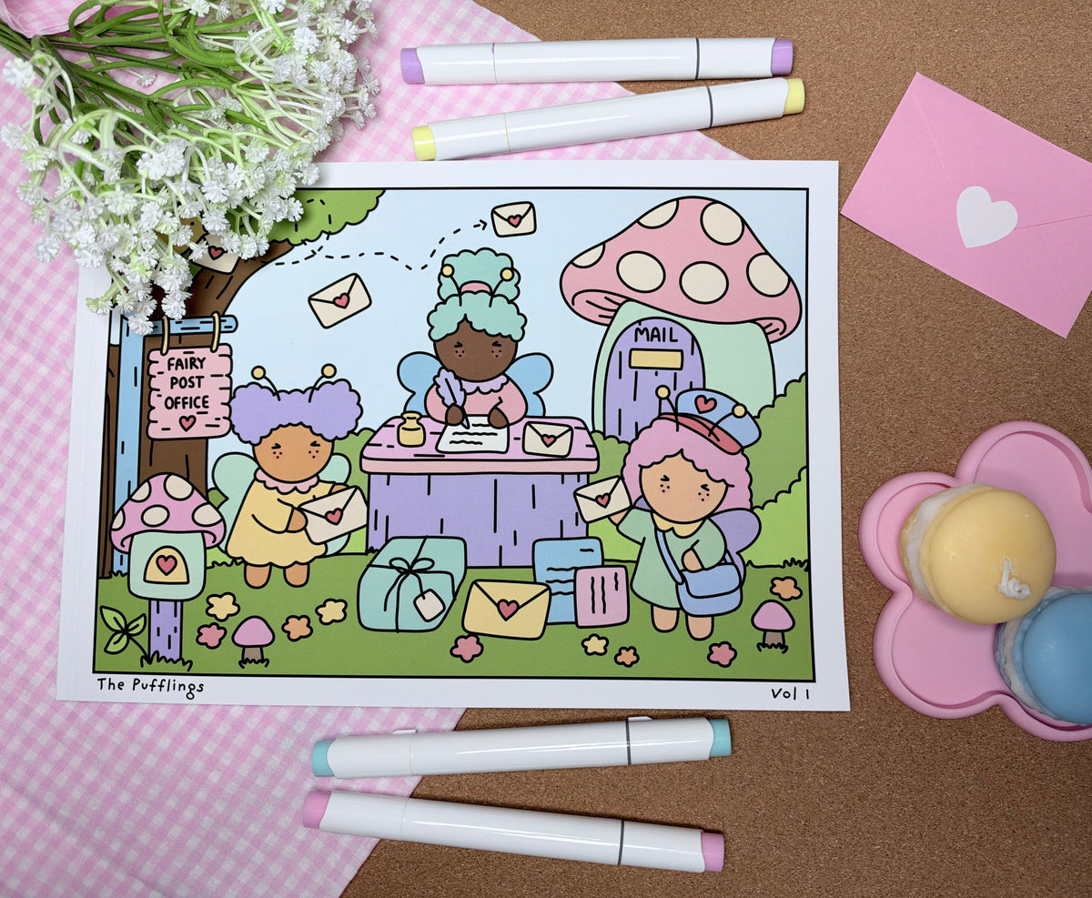 The Pufflings Vol.1 Cardstock Book. (Black Lines)