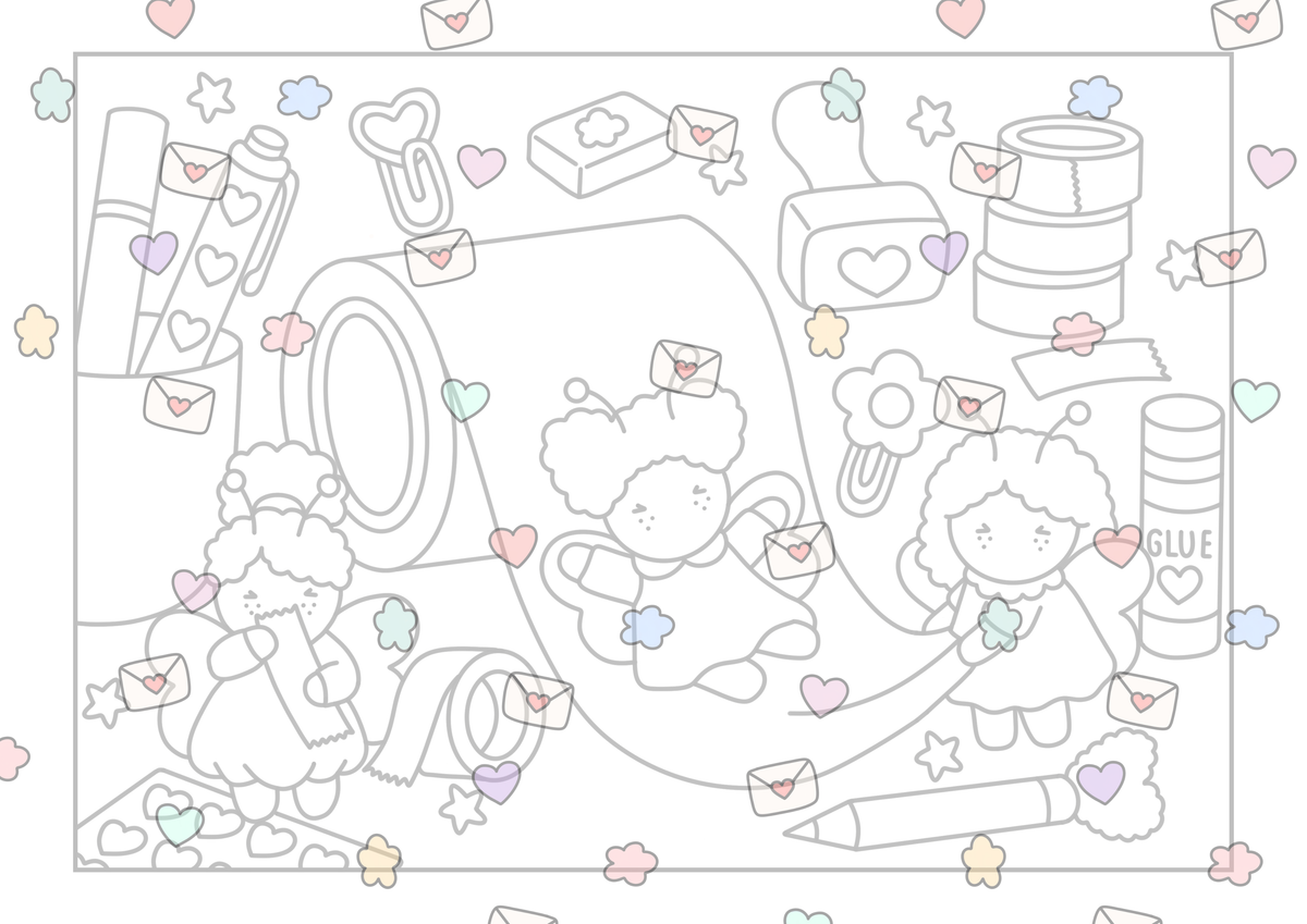 The Pufflings Vol.1 Cardstock Book. (LIGHT Grey Lines)