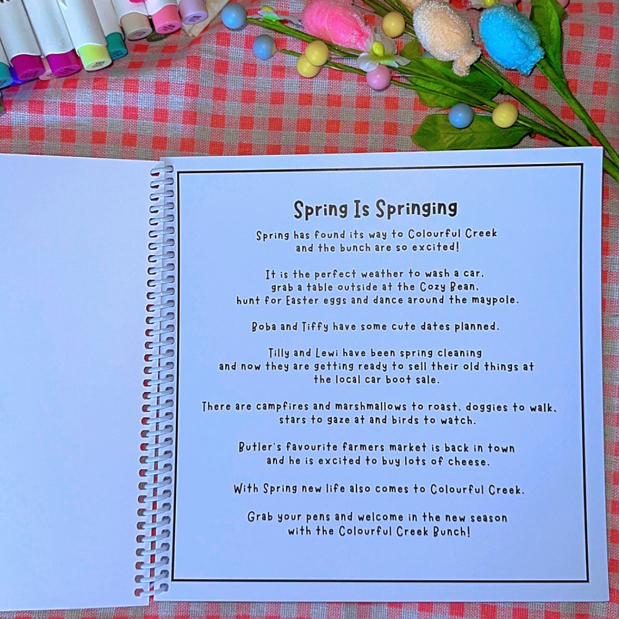 Hello Spring Cardstock colouring book 🌸