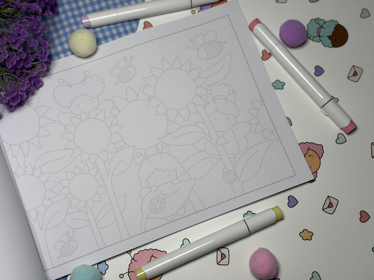The Pufflings Vol.1 Cardstock Book. (LIGHT Grey Lines)